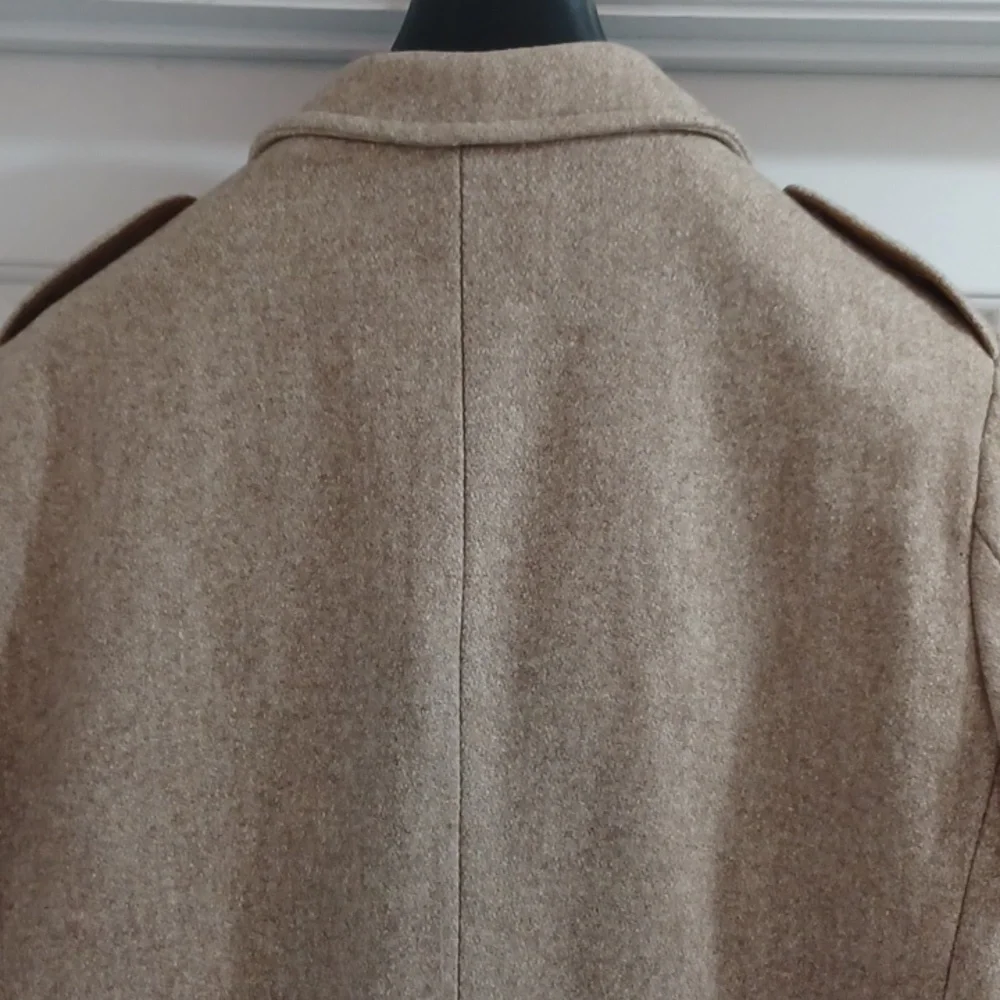 Elegant Tan Double-Breasted Trench Coat